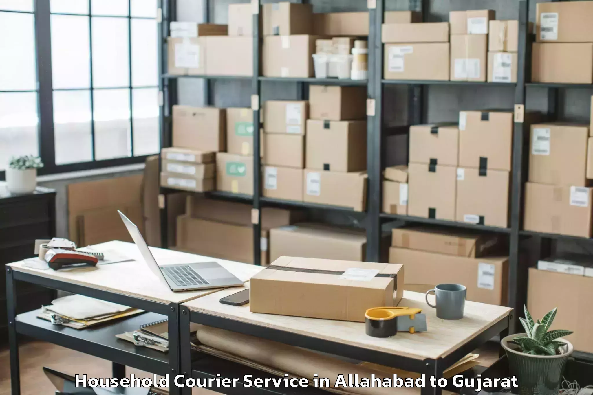 Quality Allahabad to Khambhalia Household Courier